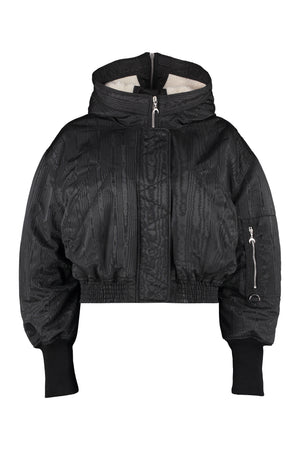 Hooded bomber-style down jacket-0